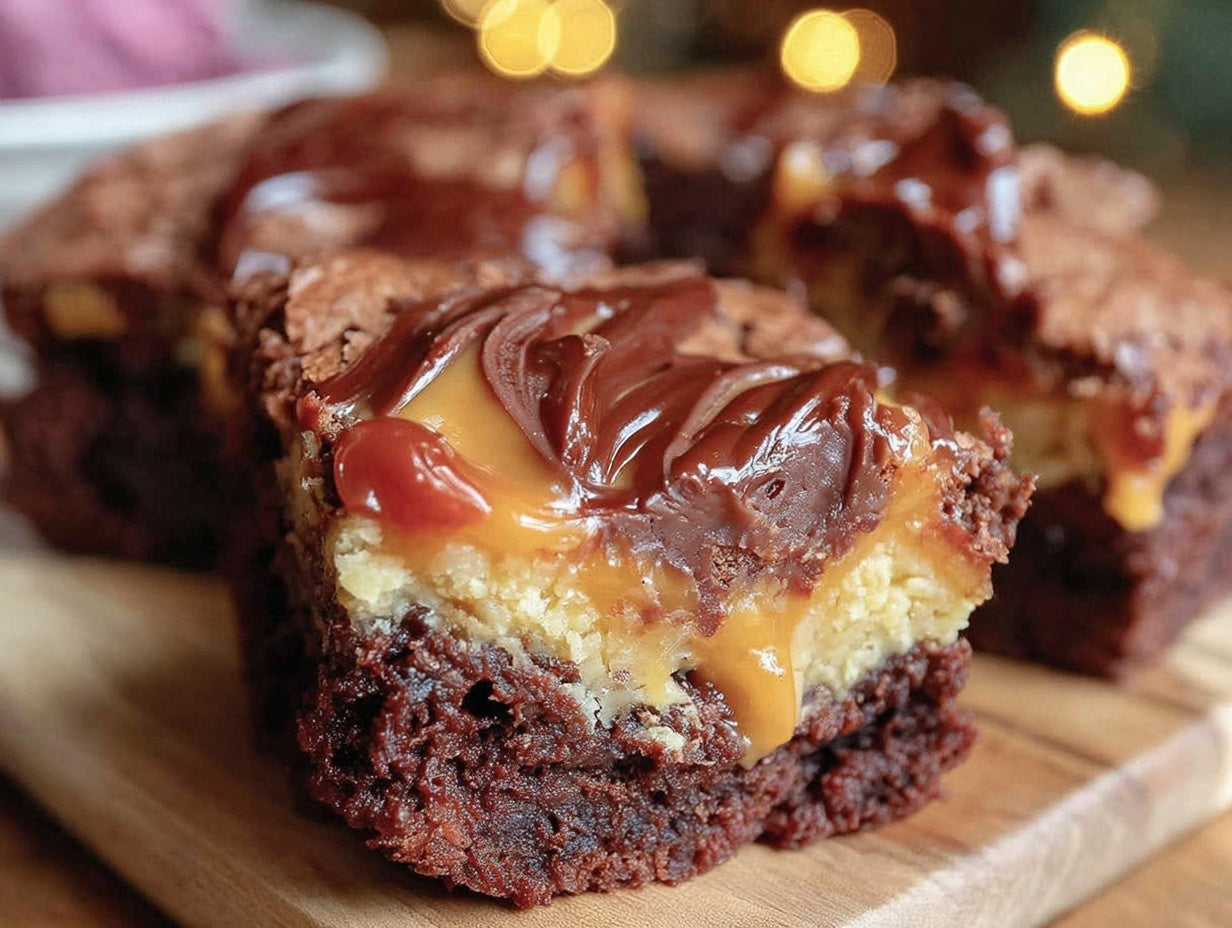 Peanut Butter Explosion Brownies with Hot Fudge Frosting for Father's Day