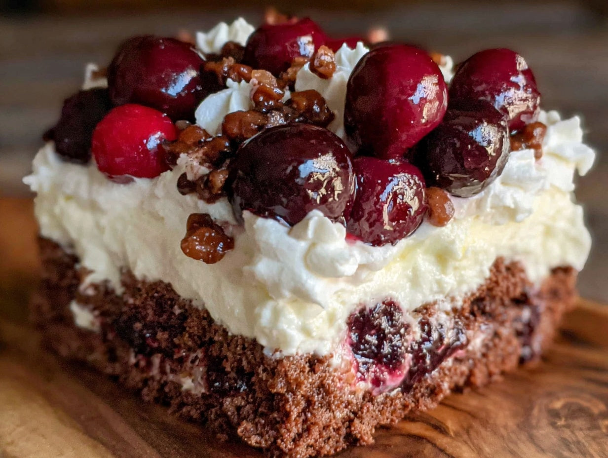 Black Forest Icebox Cake with Cherries and Cool Whip for Dad