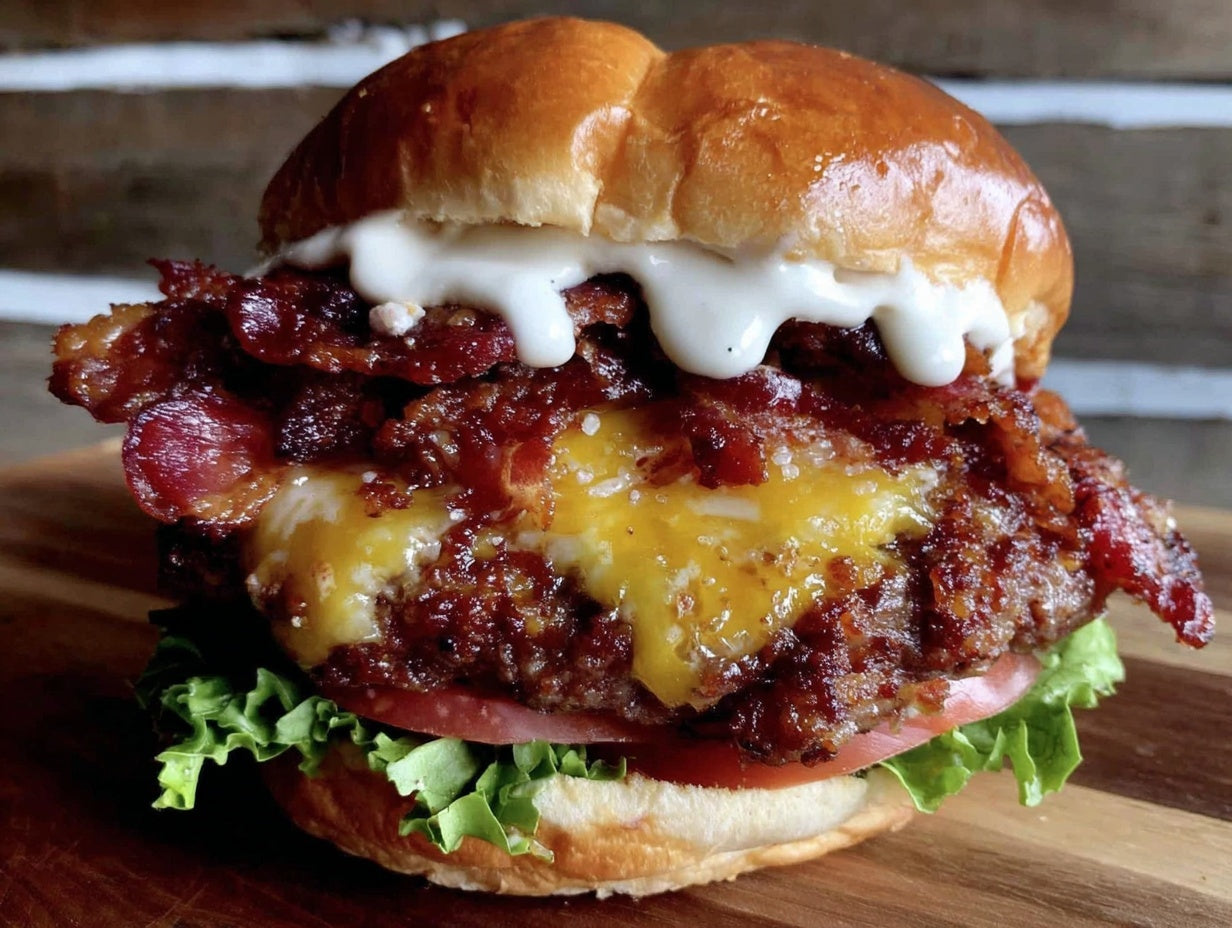 Loaded Bacon Double Smash Burger with Special Sauce