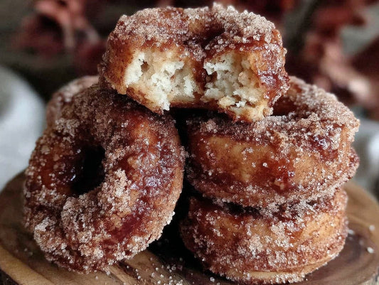 Spiced Apple Cider Donuts with Cinnamon Sugar Coating