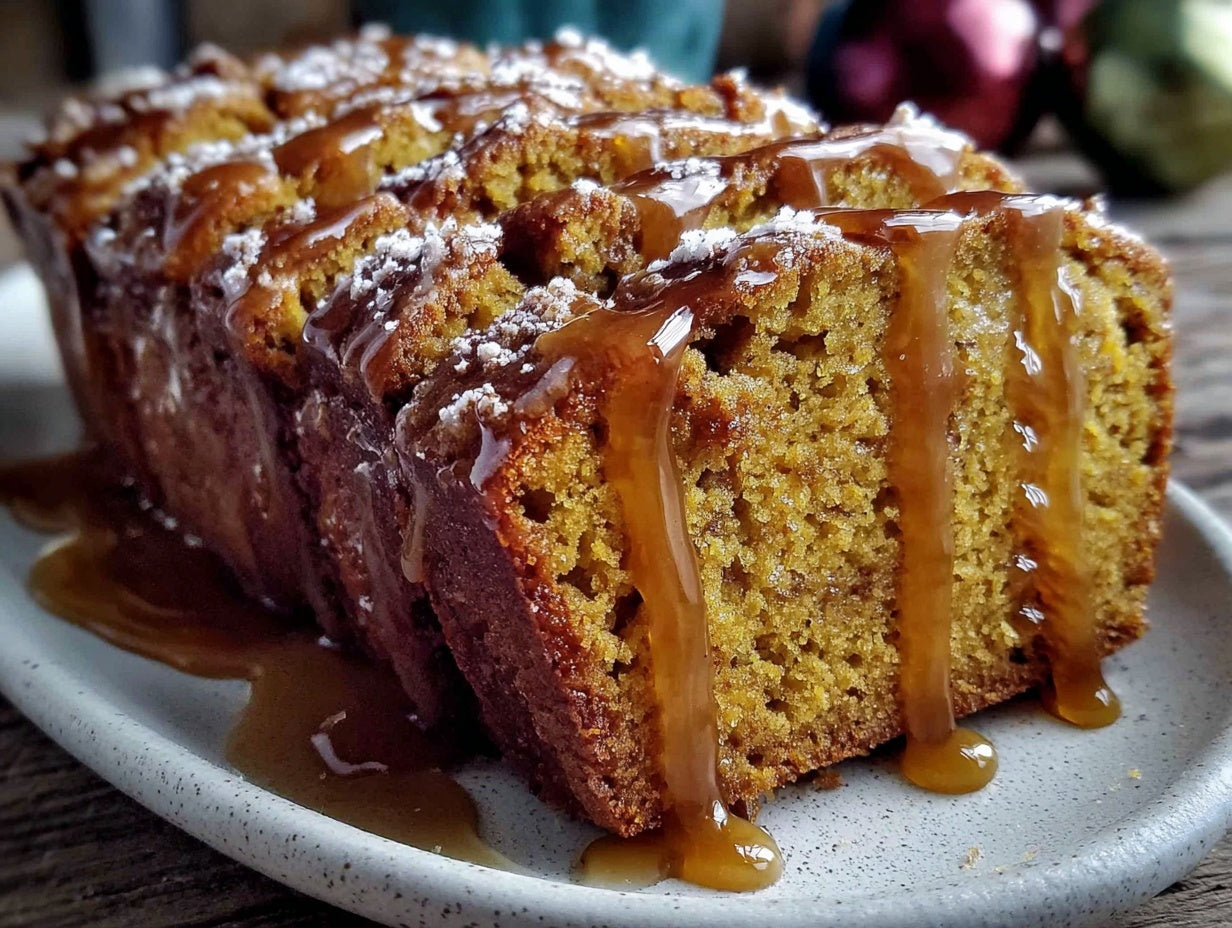 Brown Butter Pumpkin Spice Banana Bread with Maple Glaze
