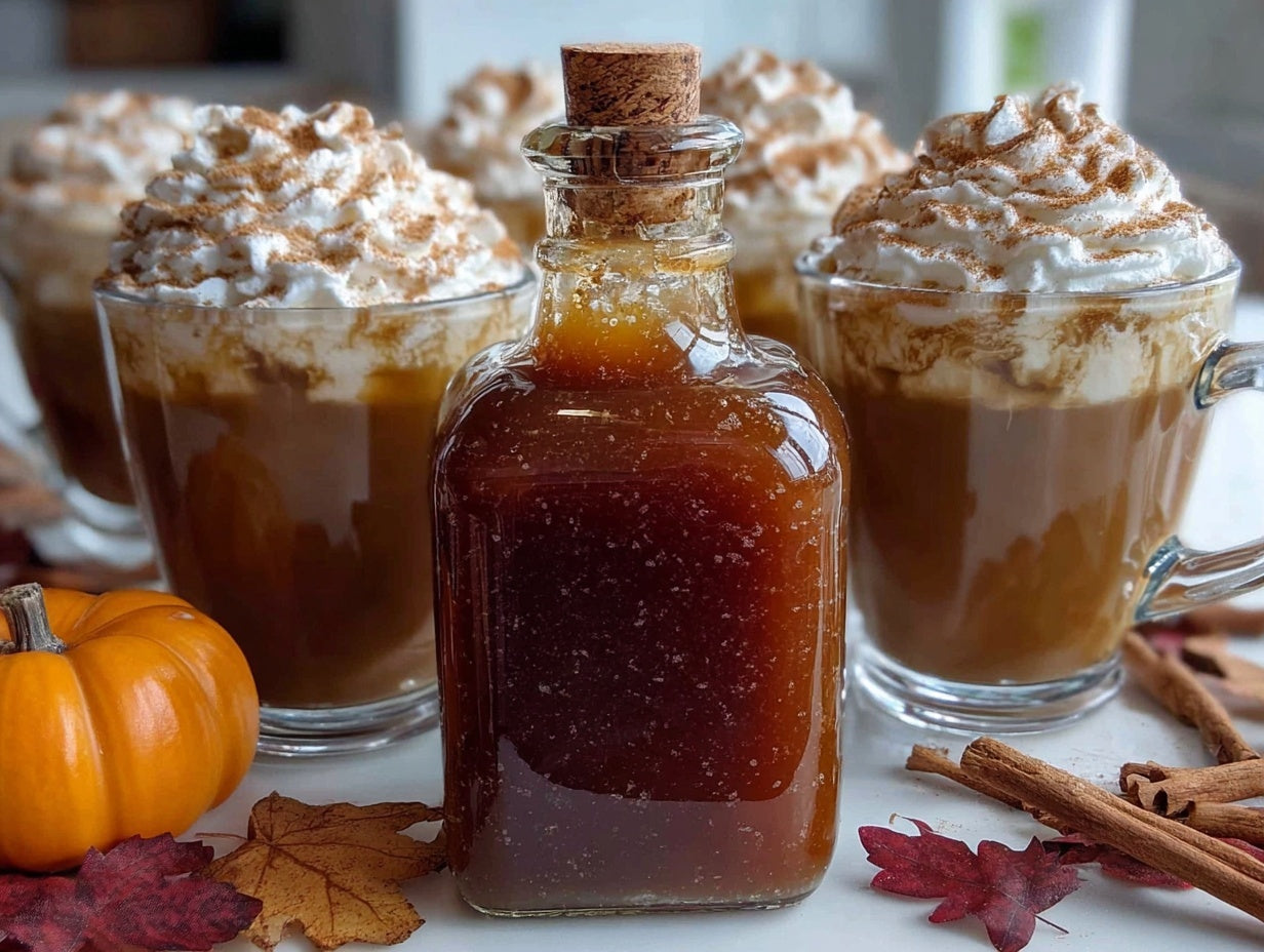 Halloween Coffee Bar Setup with Pumpkin Spice Syrup