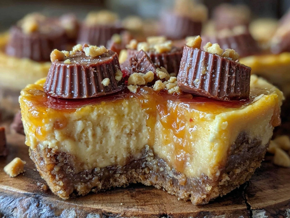 No-Bake Reese's Cheesecake with Peanut Butter Cup Topping for Dad