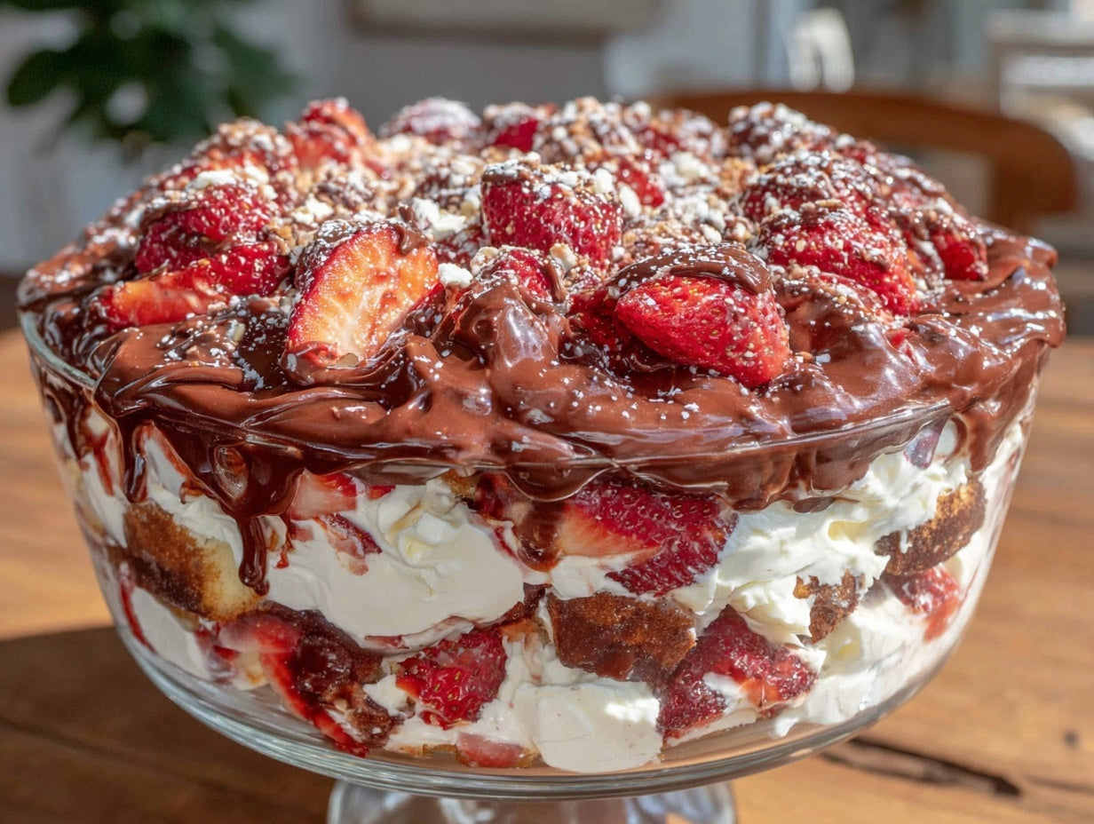 Chocolate-Covered Strawberry Trifle for Graduation Parties