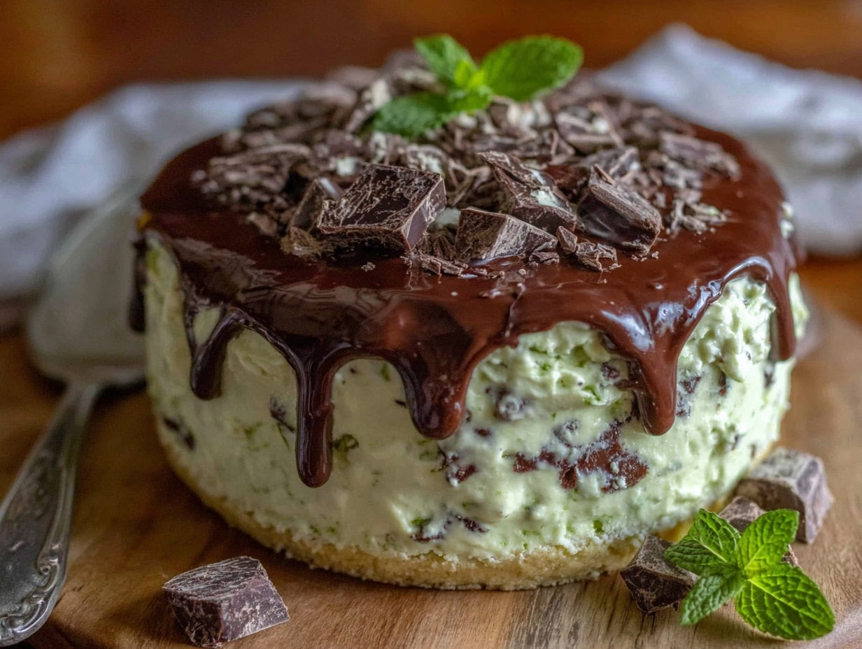 Mint Chocolate Chip No-Bake Ice Cream Cake for Father's Day