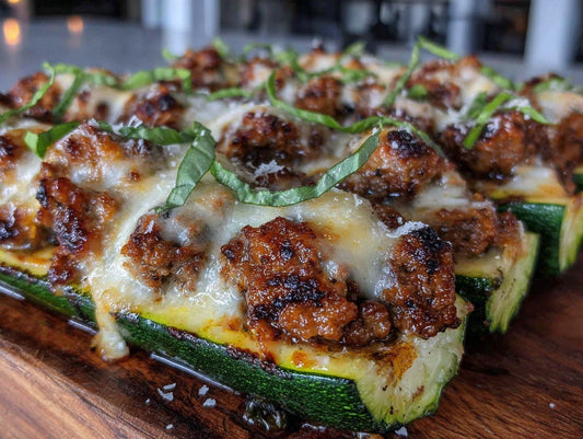 Stuffed Zucchini Boats with Italian Sausage and Mozzarella