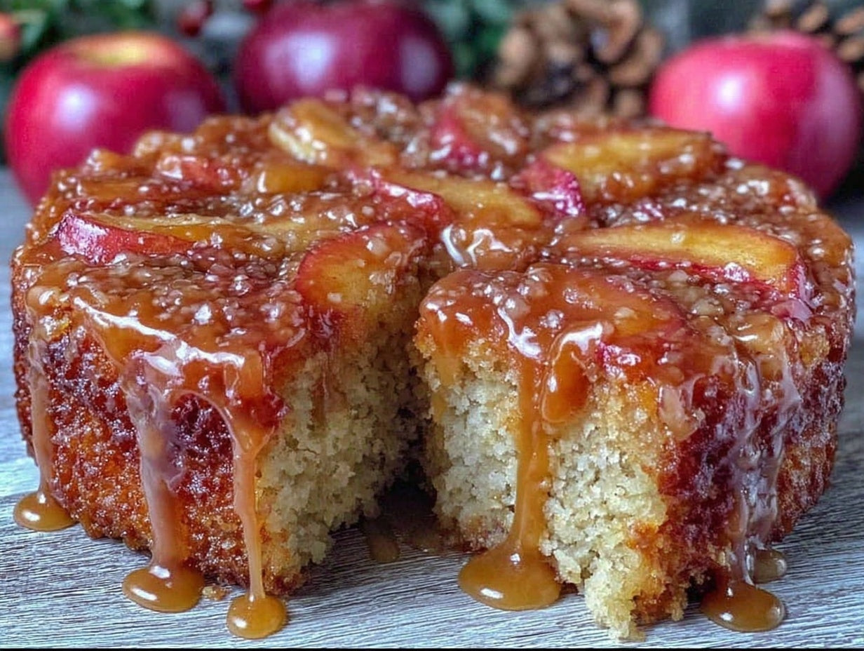 Caramel Apple Upside Down Skillet Cake Recipe