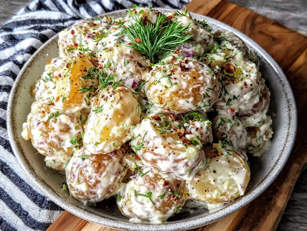 Creamy Dill Potato Salad from Scratch No Mayo Recipe