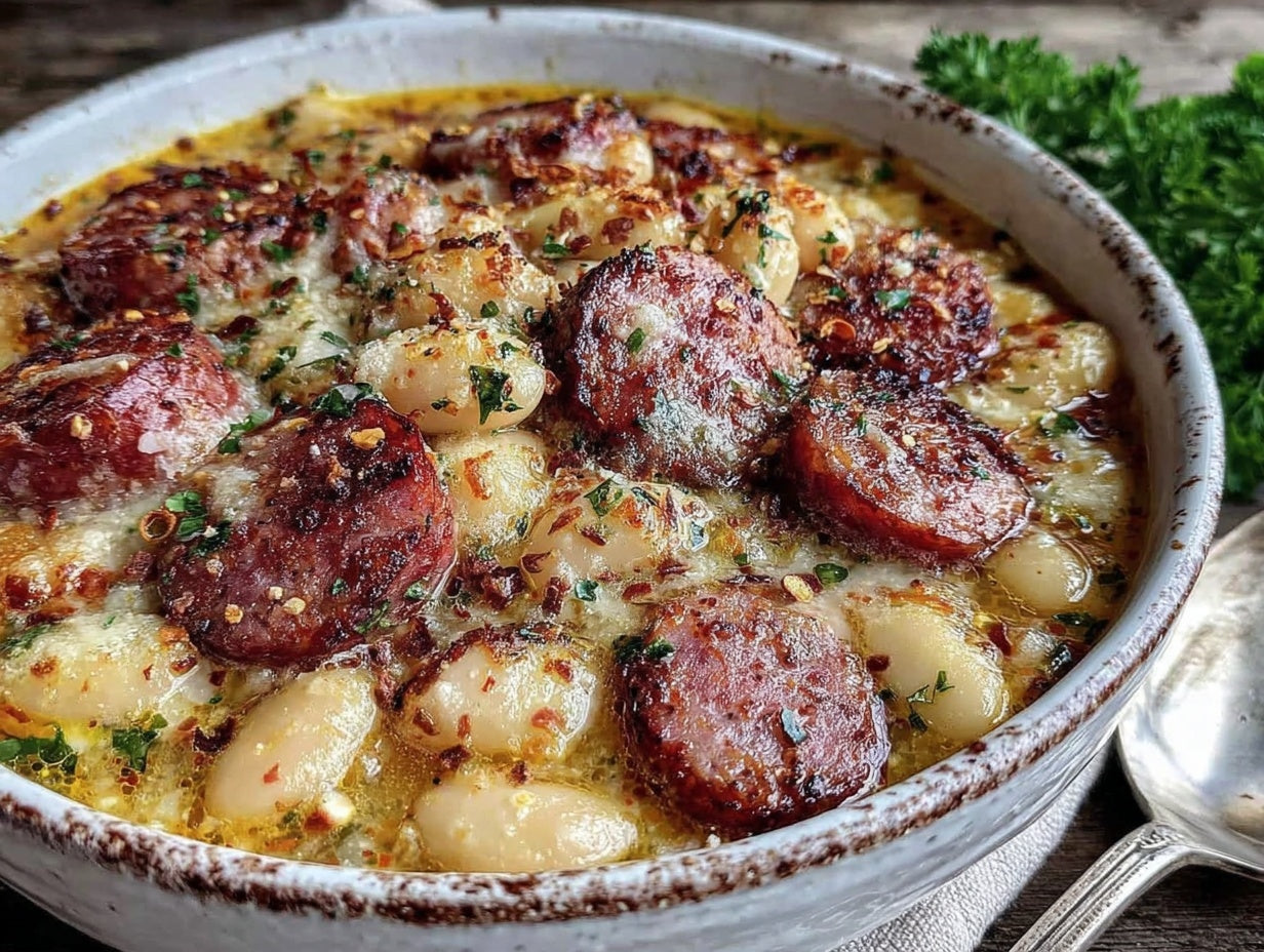 Slow Cooker White Bean and Andouille Sausage Soup Recipe