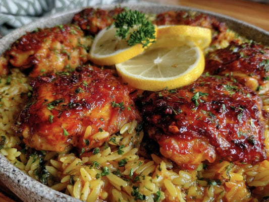 Baked Greek Lemon Orzo Chicken One Pan Meal