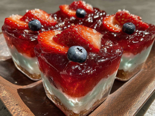 Red White and Blue Layered Strawberry Jello Shots Recipe