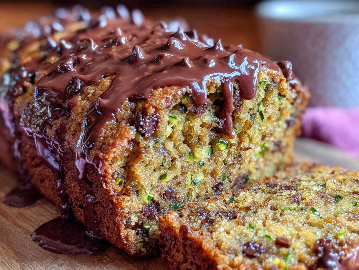 Chocolate Chip Zucchini Bread with Brown Butter Glaze