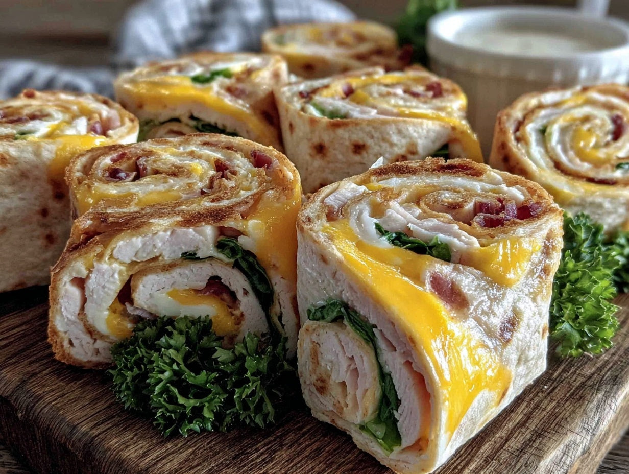 Turkey and Cheese Pinwheel Wraps for Lunchboxes