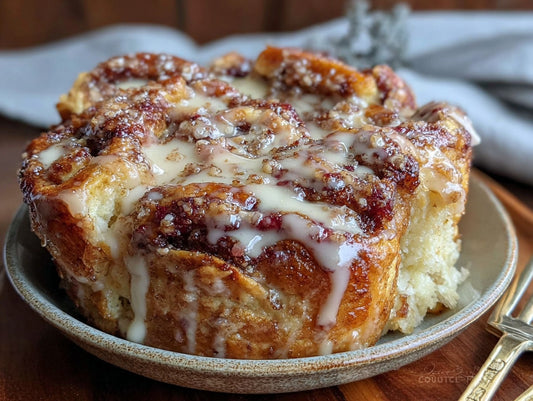 Overnight Slow Cooker Cinnamon Roll French Toast Casserole