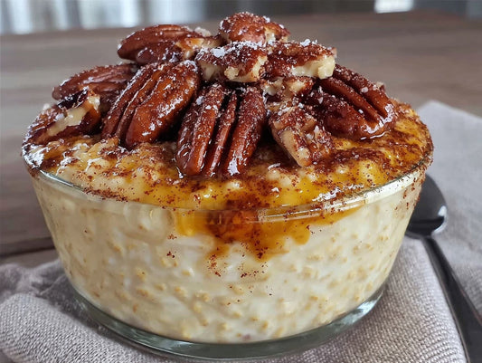 Pumpkin Spice Overnight Oats with Toasted Pecans